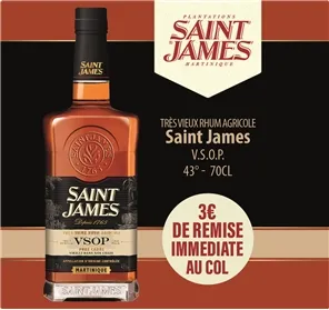 3€ REMISE ST JAMES VSOP 70CL