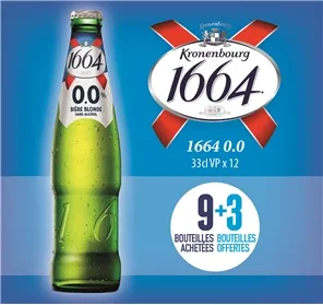 9+3 BOUT BIERE 1664 0.0 SANS ALCOOL 33cl VP 